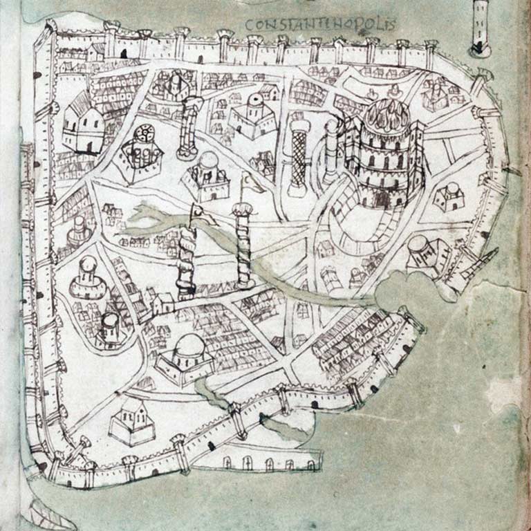Drawn map of "Constantinopolis."