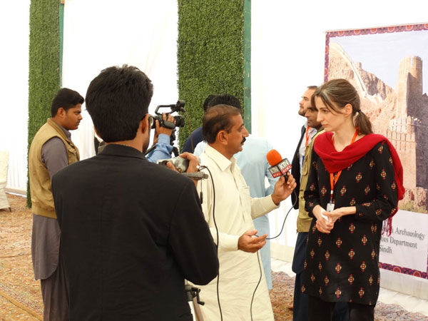 Graves being interviewed by media in Pakistan
